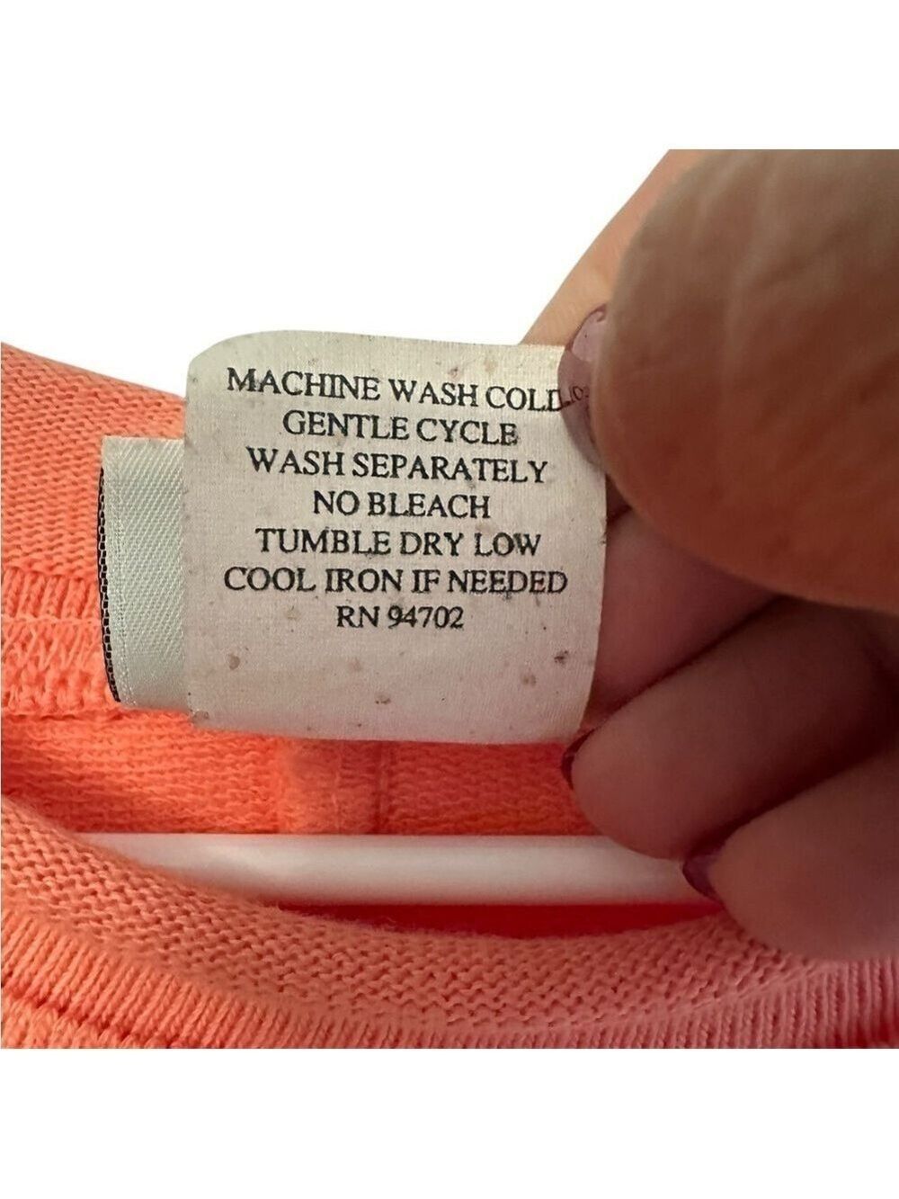 Hot Cotton By Marc Ware Orange Short Sleeve Long Rolled Neck Sweatshirt Dress M - Picture 7 of 7